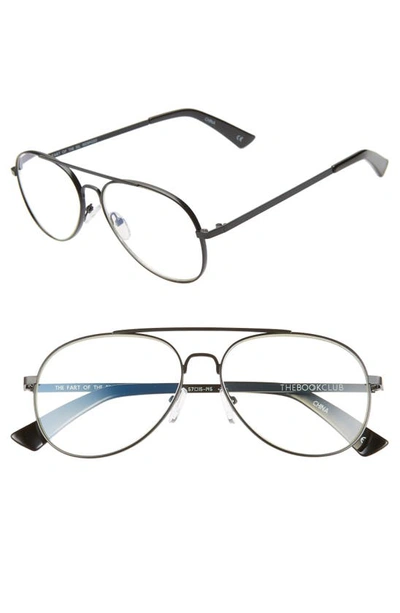Shop The Book Club The Fart Of The Eel 57mm Blue Light Blocking Reading Glasses In Black Marker