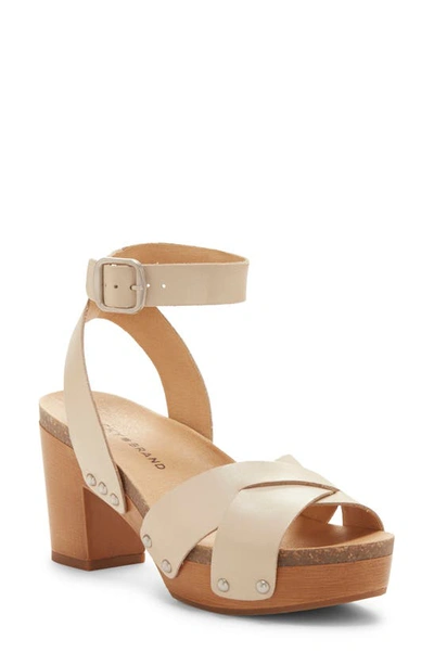 Shop Lucky Brand Hadilla Platform Sandal In Sand Shell Leather