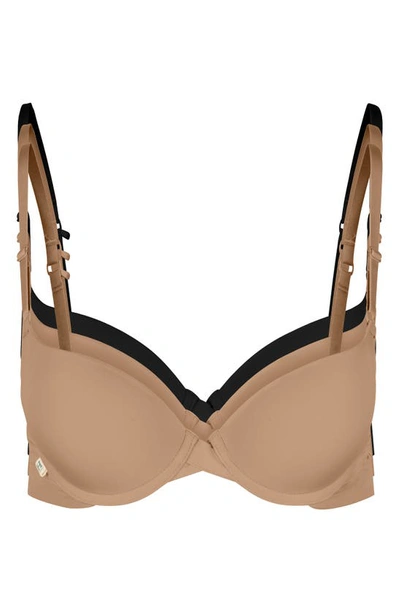 Shop Harper Wilde The Boost Assorted 3-pack Underwire Push-up Bras In Tan
