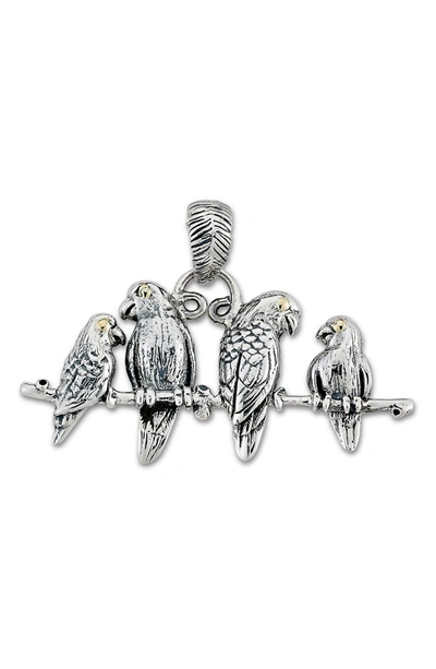 Samuel B Jewelry Samuel B. 18k Yellow Gold & Sterling Silver Birds On Branch Pendant In Silver And Gold