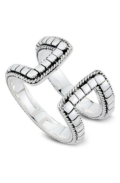 Samuel B Jewelry Sterling Silver Double Band Open Ring In Silver