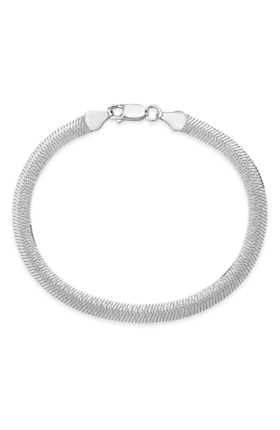 Shop Sterling Forever Flat Link Chain Bracelet In Silver