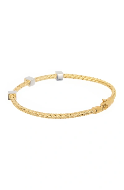 Meshmerise 18k Gold Vermeil Diamond Station Bracelet In Yellow