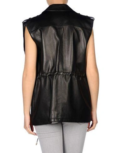 Shop Balmain Leather Jacket In Black