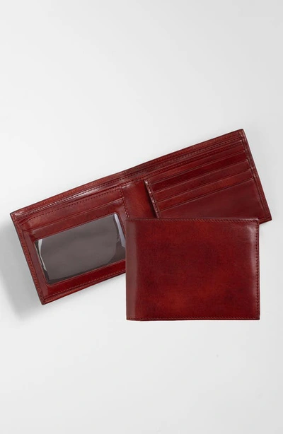 Shop Bosca Id Flap Leather Wallet In Cognac