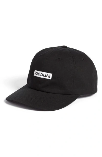 Shop Goodlife Box Logo Washed Twill Cap In Black