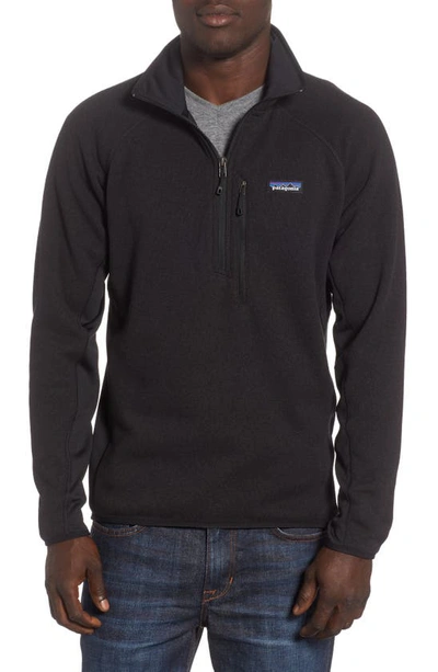 Shop Patagonia Better Sweater® Performance Slim Quarter-zip Pullover In Black