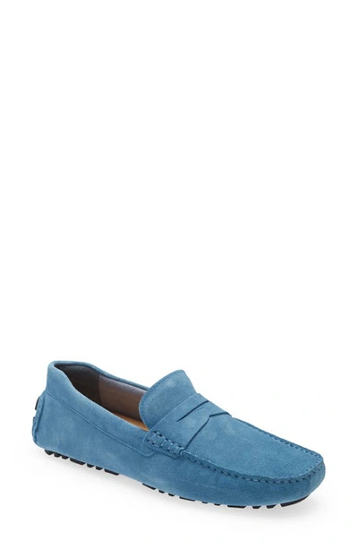 Shop Nordstrom Brody Driving Penny Loafer In Light Blue Suede