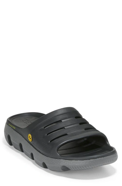 Shop Cole Haan 4.zerogrand All Day Slide Sandal In Black/ Dark Gull Gray