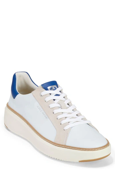 Shop Cole Haan Grandpro Topspin Sneaker In Optic White/ Pacific Blue