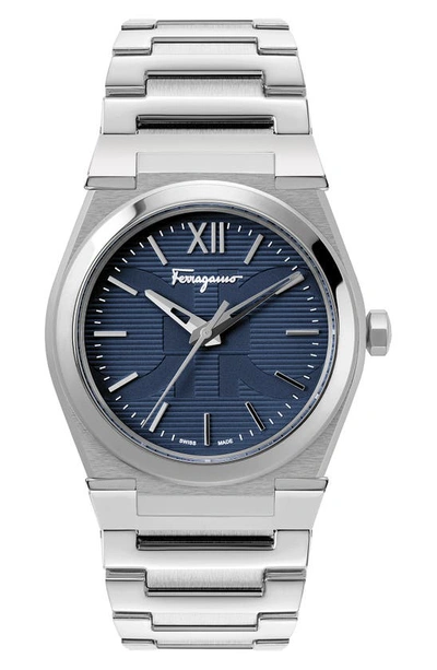 Shop Ferragamo Vega Bracelet Watch, 40mm In Silver