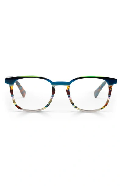 Shop Eyebobs Boardroom 50mm Reading Glasses In Teal Multi/ Clear