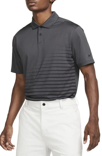 Shop Nike Dri-fit Vapor Golf Polo In Dark Smoke Grey/ Black/ Black