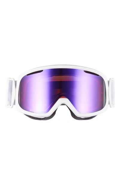 Shop Smith Riot 180mm Chromapop™ Snow/ski Goggles In White Florals/ Everyday Violet