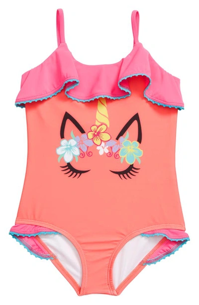 Shop Heart And Harmony Magic Unicorn One-piece Swimsuit In Coral Reef