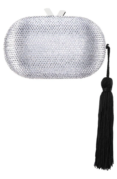 Shop Nina Oval Minaudiere With Tassel In Silver