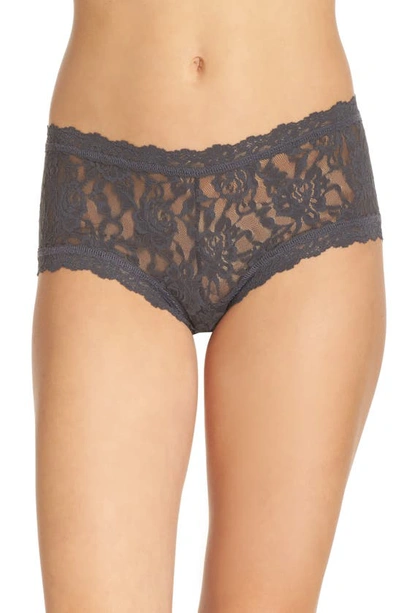 Shop Hanky Panky Signature Lace Boyshorts In Granite