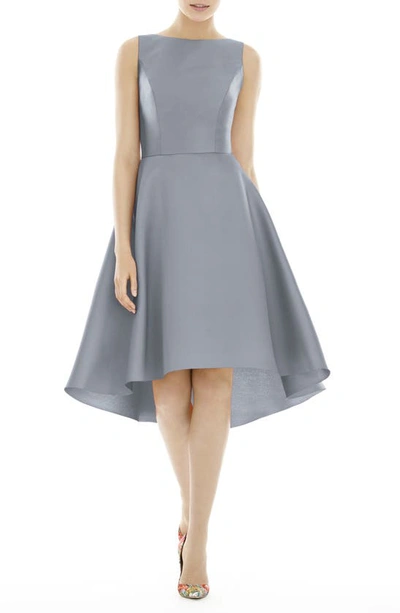 Shop Alfred Sung High/low Cocktail Dress In Platinum