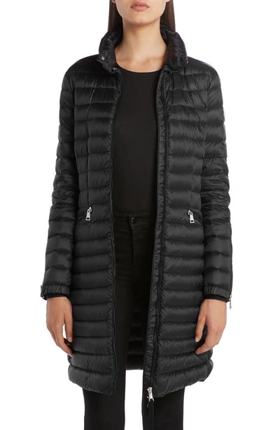 Shop Moncler Sable Lightweight Down Quilted Puffer Coat In Black