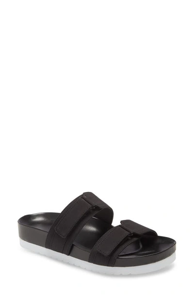 Shop Sanctuary Tango Slide Sandal In Black Fabric