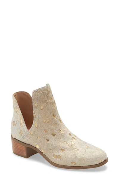 Shop Matisse Pronto Split Shaft Bootie In Gold Spot Calf Hair