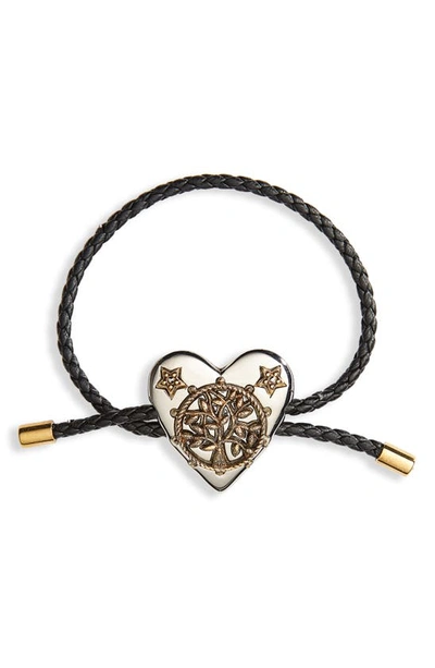 Shop Alexander Mcqueen Heart Friendship Bracelet In Black 1000