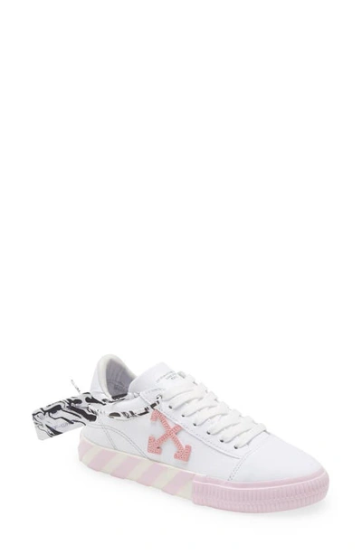 Shop Off-white Vulcanized Low Top Sneaker In White/pink