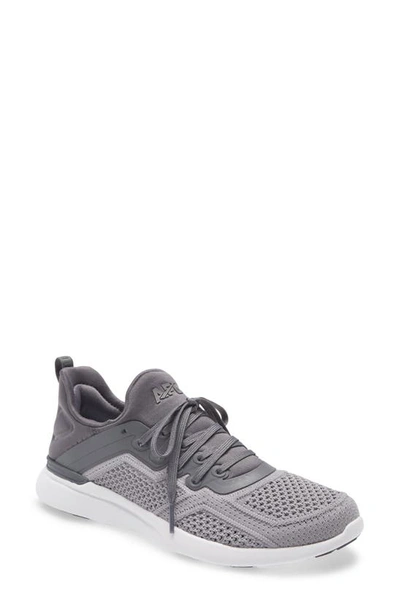 Shop Apl Athletic Propulsion Labs Techloom Tracer Knit Training Shoe In Smoke / Cement / White