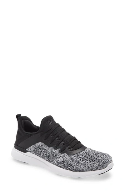 Shop Apl Athletic Propulsion Labs Techloom Tracer Knit Training Shoe In Black / Heather Grey / White