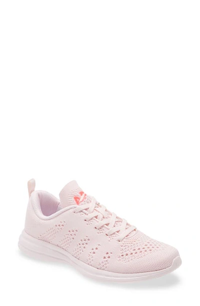 Shop Apl Athletic Propulsion Labs Techloom Pro Knit Running Shoe In Bleached Pink / Magenta