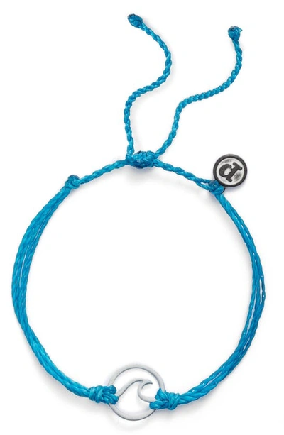 Shop Pura Vida Wave Braided Cord Bracelet In Neon Blue