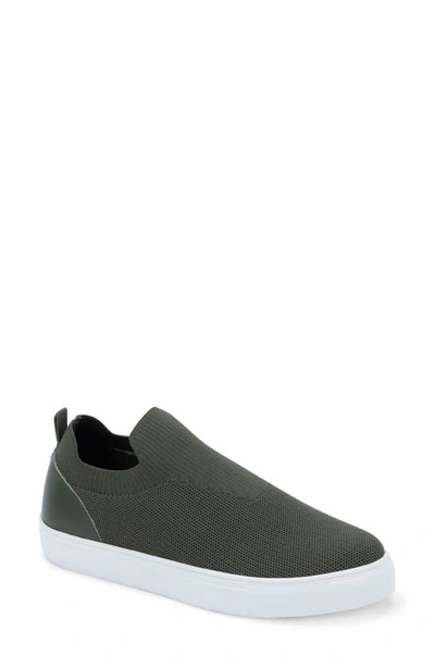 Shop Blondo Kyla Waterproof Slip-on Sneaker In Olive Knit