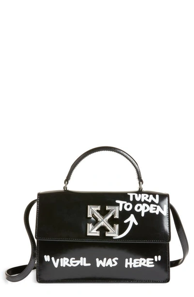 Shop Off-white Jitney 1.4 Leather Crossbody Bag In Black White