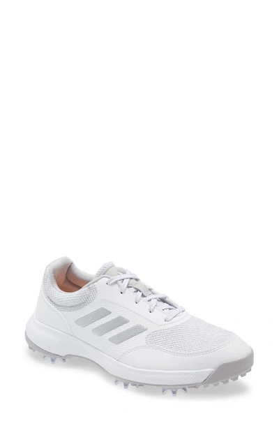 Shop Adidas Golf Tech Response 2.0 Golf Shoe In White/ Silver