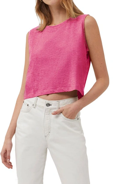 Shop French Connection Organic Cotton Crop Tank In Wild Rosa