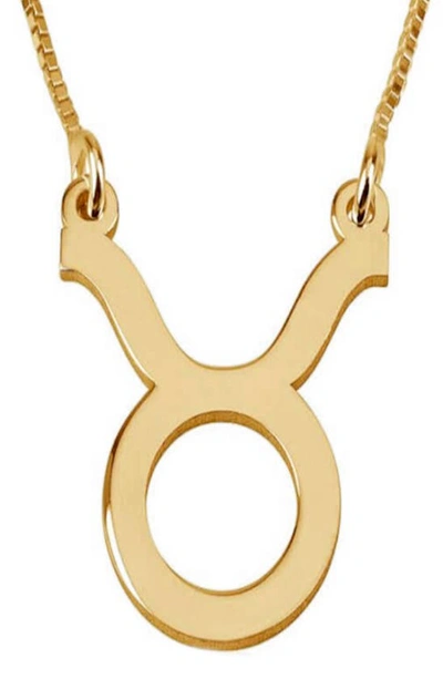 Shop Melanie Marie Zodiac Pendant Necklace In Gold Plated - Taurus