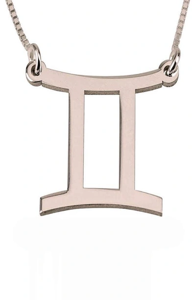 Shop Melanie Marie Zodiac Pendant Necklace In Rose Gold Plated - Gemini