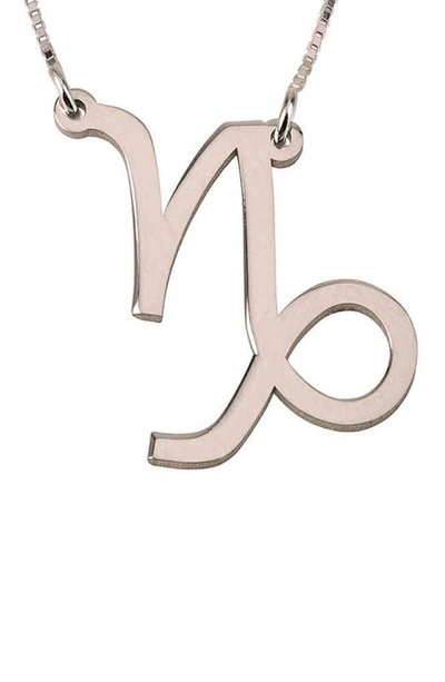 Shop Melanie Marie Zodiac Pendant Necklace In Rose Gold Plated - Capricorn