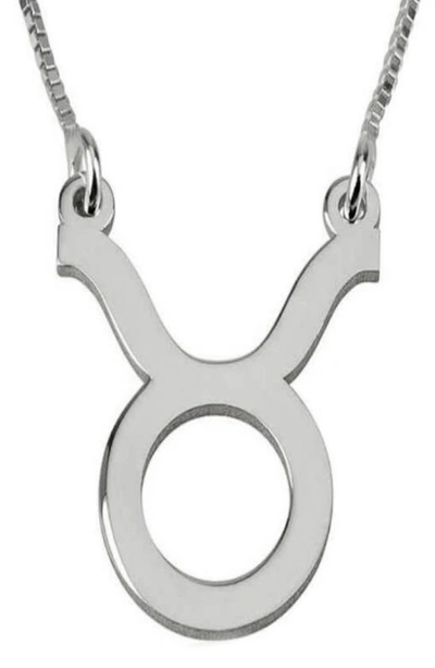 Shop Melanie Marie Zodiac Pendant Necklace In Sterling Silver - Taurus