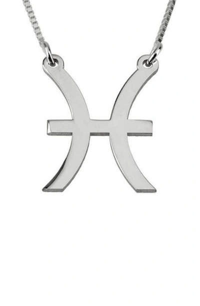 Shop Melanie Marie Zodiac Pendant Necklace In Sterling Silver - Pisces