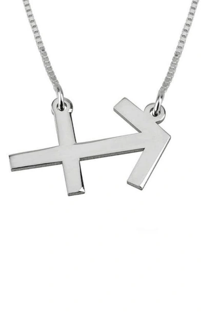 Shop Melanie Marie Zodiac Pendant Necklace In Sterling Silver - Sagittarius