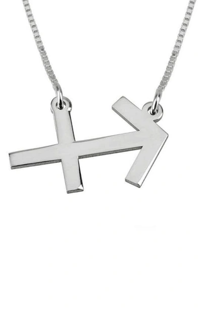 Melanie Marie Zodiac Pendant Necklace In Sterling Silver - Sagittarius
