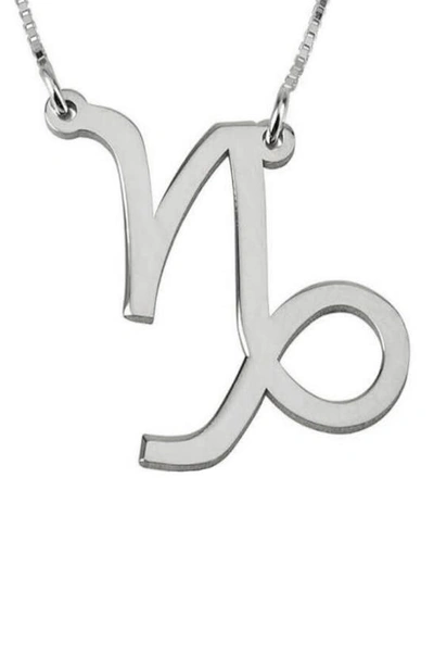 Shop Melanie Marie Zodiac Pendant Necklace In Sterling Silver - Capricorn