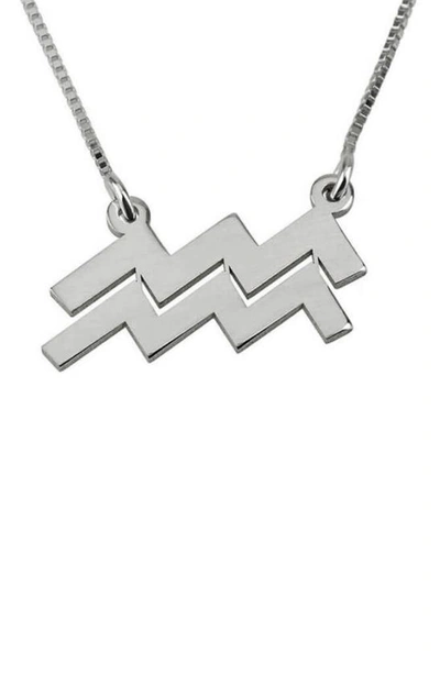 Shop Melanie Marie Zodiac Pendant Necklace In Sterling Silver - Aquarius
