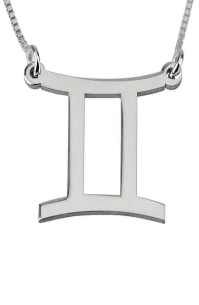 Shop Melanie Marie Zodiac Pendant Necklace In Sterling Silver - Gemini