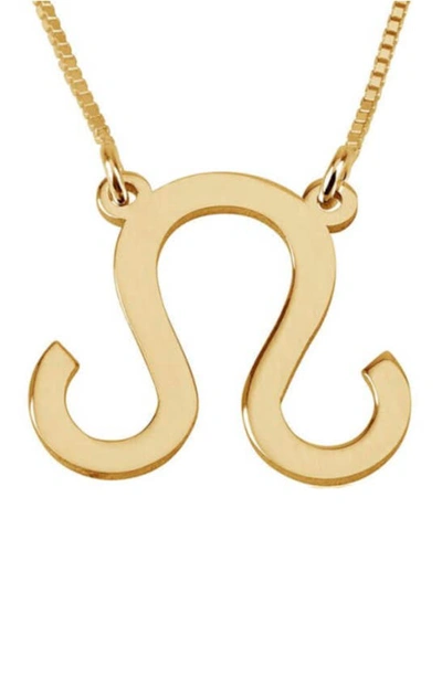 Melanie Marie Zodiac Pendant Necklace In Gold Plated - Leo