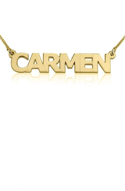 Shop Melanie Marie Personalized Nameplate Pendant Necklace In Gold Plated