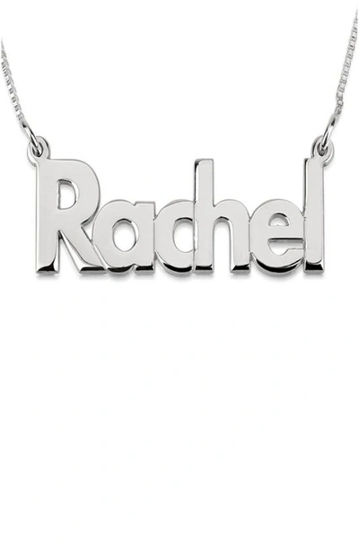 Shop Melanie Marie Bold Nameplate Customizable Pendant Necklace In Sterling Silver