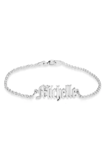 Shop Melanie Marie Personalized Nameplate Pendant Bracelet In Sterling Silver