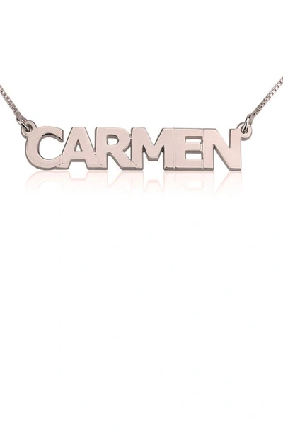 Shop Melanie Marie Personalized Nameplate Pendant Necklace In Rose Gold Plated